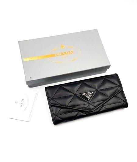 Prada wallet  - اسود سادة،غطاء