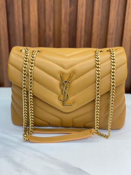 YVES SAINT LAURENT HANDBAGS loulou medium chain bag y quilted leather - 494699 crossbody bags - اصفر هادي،هاردوير ذهبي