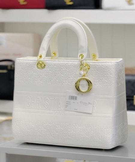 Lady dior new version size large - ابيض