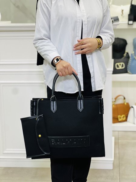 Balmain tote bag - اسود