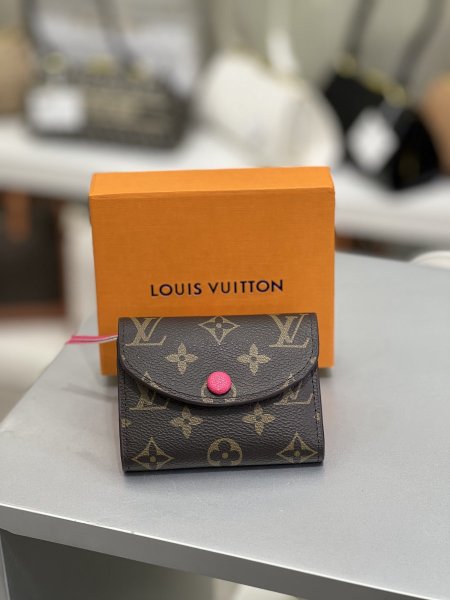 Lv wallet mini - بني داخل ، فوشي