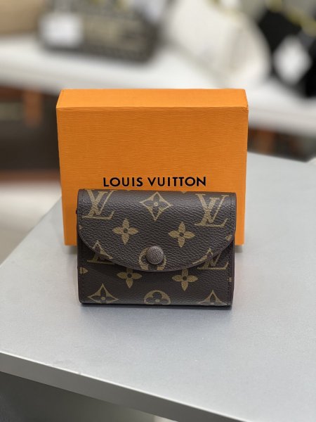 Lv wallet mini - بني داخل،بني غامق