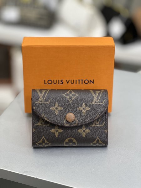 Lv wallet mini - بني داخل، عسلي