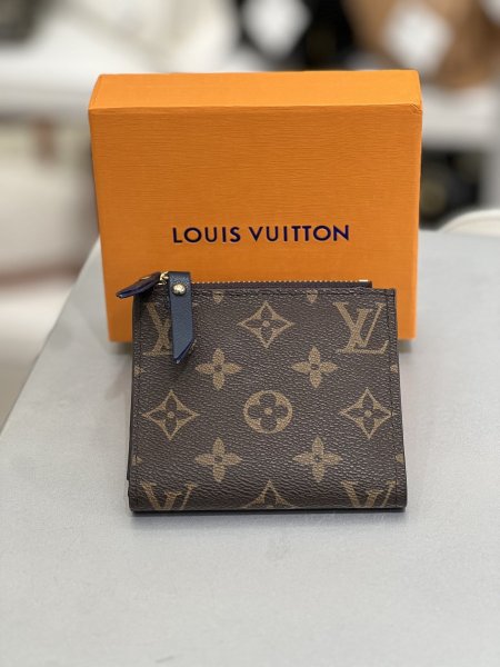 Lv wallet  - بني داخل ، كحلي